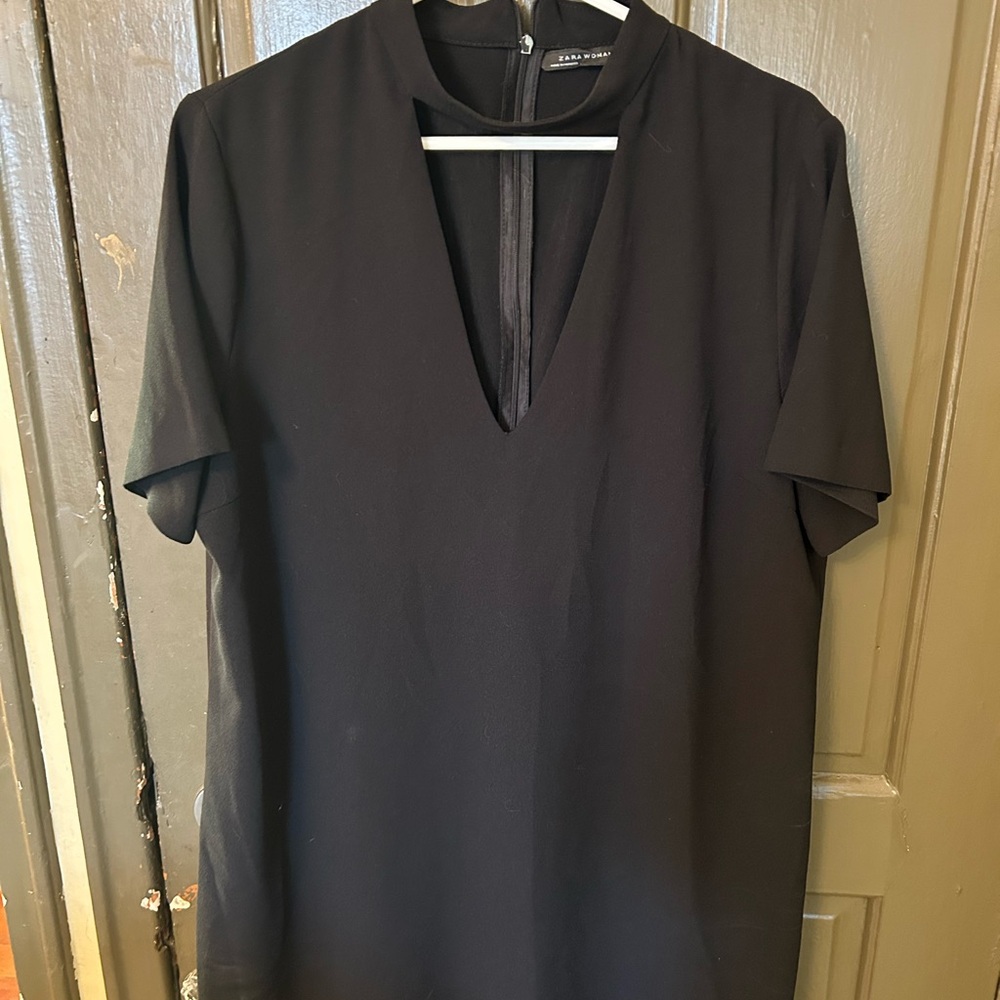 Zara Black V-Neck Dress